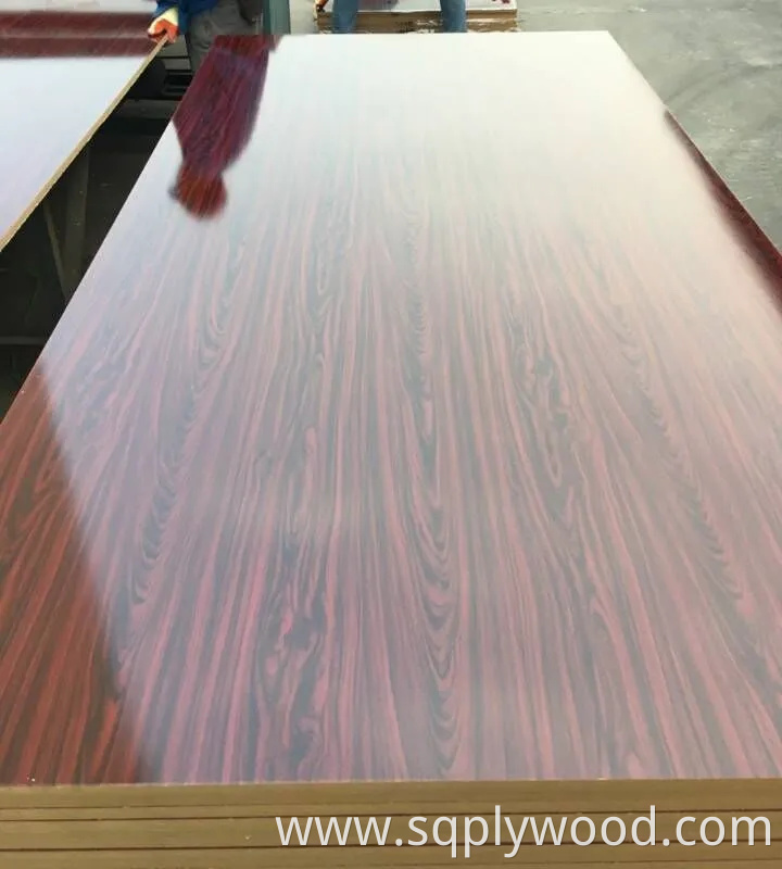 High Quality 15mm/18mm Waterproof UV High Gloss Melamine Veneer Laminated Raw Plain MDF Fiber Board for Furniture and Decoration